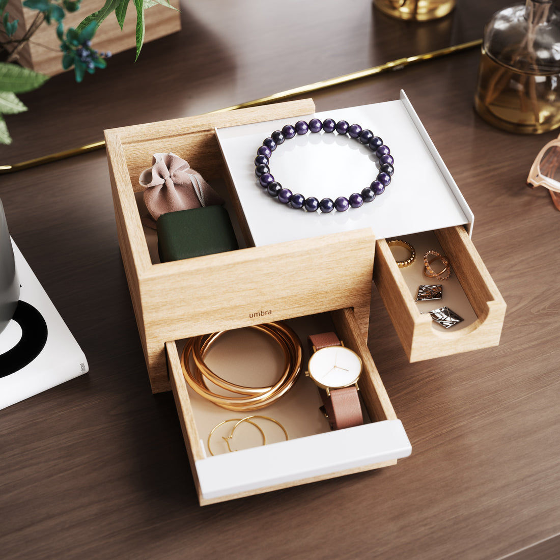 Umbra Stowit Mini Storage Box White &amp; Natural