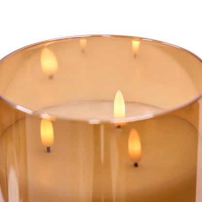 Amber Triflame LED Candle | 20cm