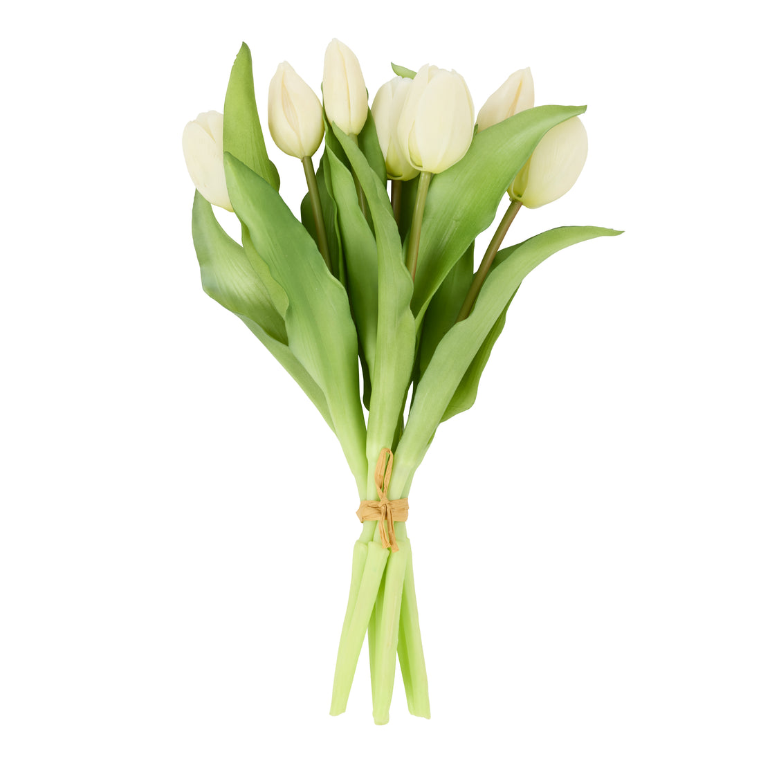 Faux Tulip Bunch | White - 30cm