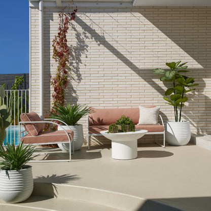 Amalfi Reeve Outdoor Arm Chair Pink &amp; White