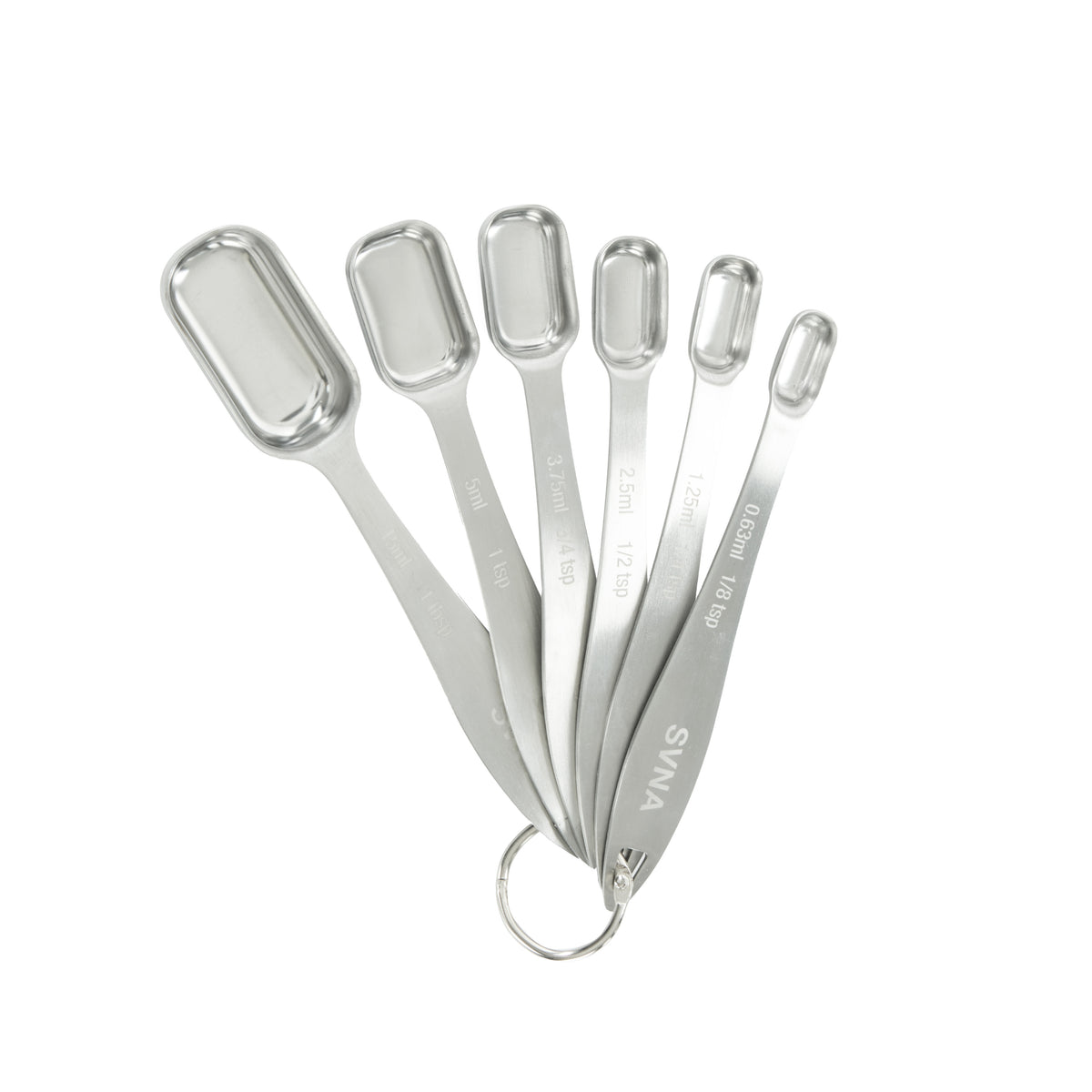 SVNA Premium Stainless Steel Spice Jar Measuring Spoons 6pcs Set