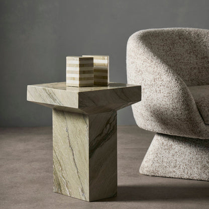 Grand Designs Lucca Swivel Chair White &amp; Taupe