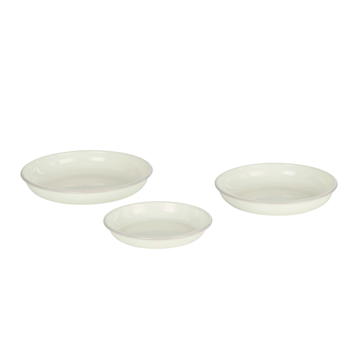 Davis &amp; Waddell Daylesford Enamel Pie Dish Round 3pcs Set Cream
