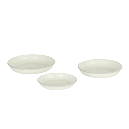 Davis &amp; Waddell Daylesford Enamel Pie Dish Round 3pcs Set Cream