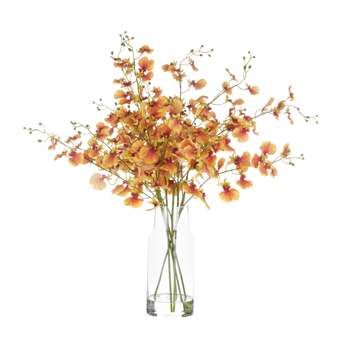 Faux Dancing Orchids -  Rachel Vase | Orange - 57cm
