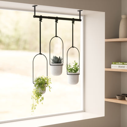 Umbra Triflora Hanging Planter White &amp; Black