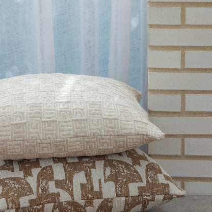 Amalfi Enver Geo Cushion Ivory &amp; Beige