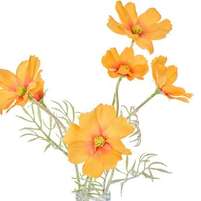 Faux Cosmos - Milk Bottle | Orange-  35cm