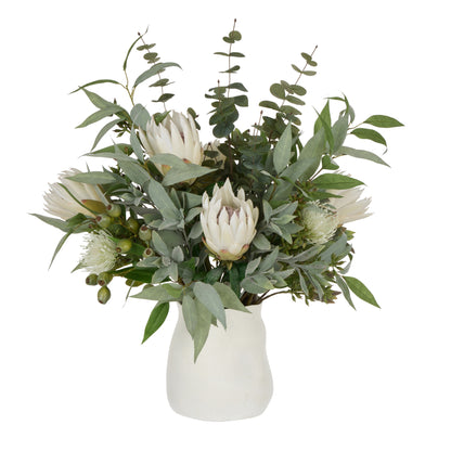 Faux Australis Protea Eucalyptus Mix - Maliah Pot | 79cm