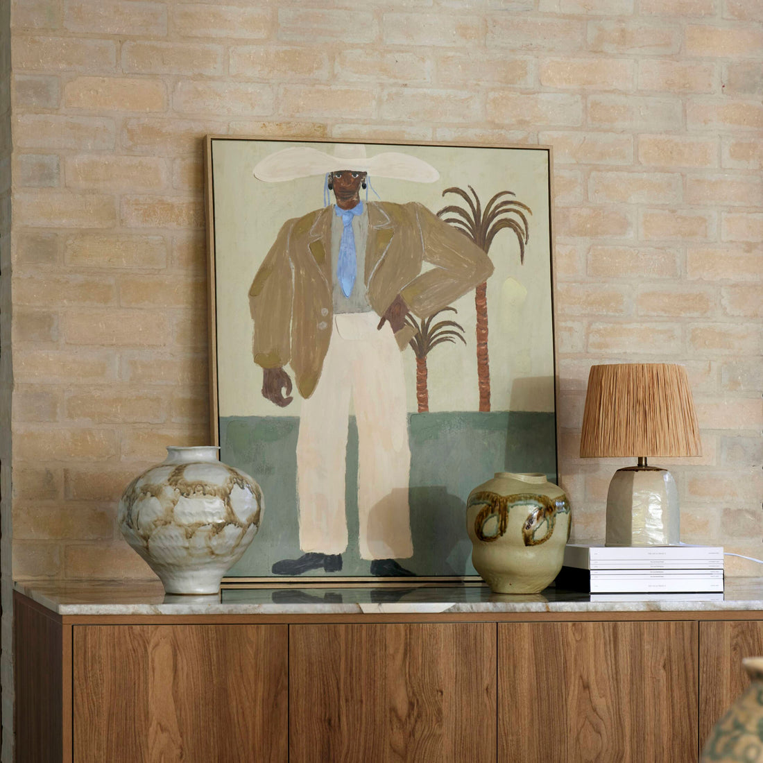 Amalfi Western Palm Wall Art Soft Multi-Coloured
