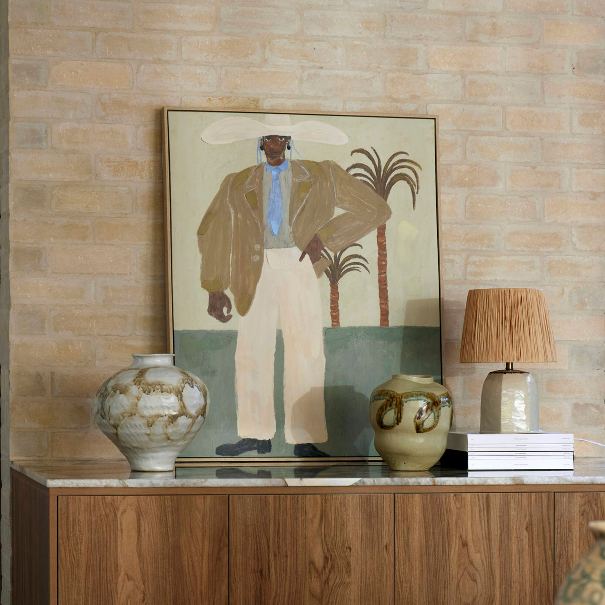 Amalfi Erol Vase Collection Off White &amp; Green
