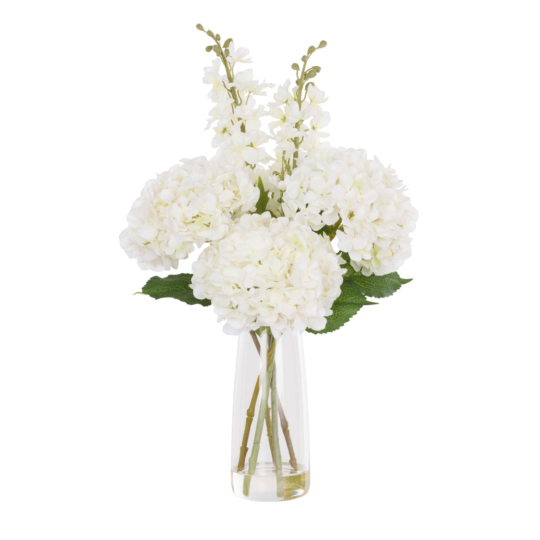 Faux Delphinium Mix - Alana Vase | White - 73cm