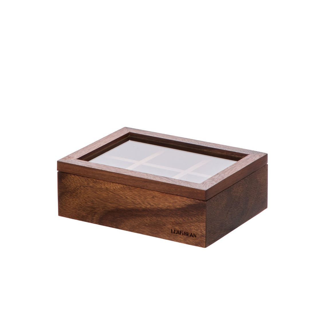 Leaf &amp; Bean Byron Acacia Tea Box 6 Compartment Natural