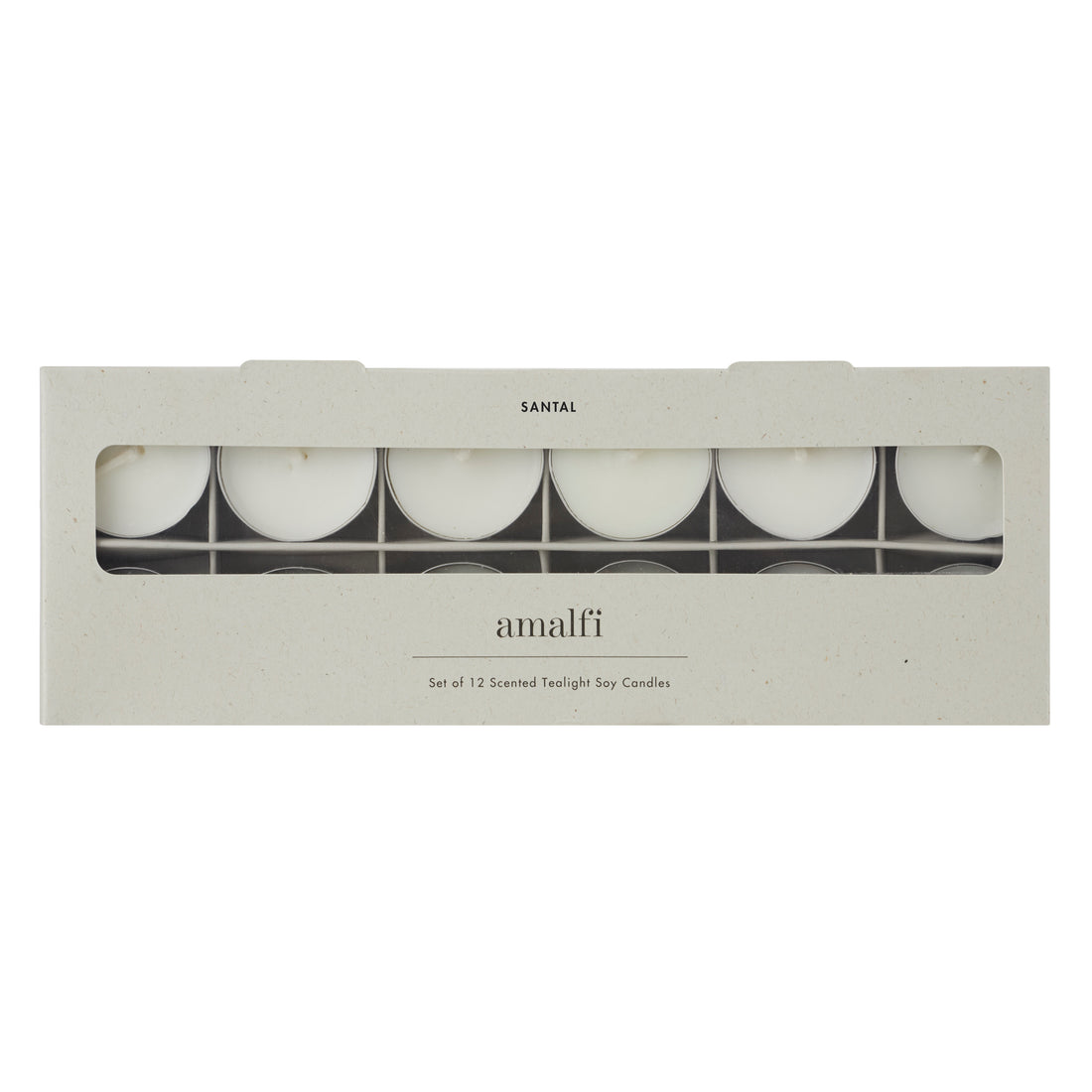 Amalfi Santal Scented Tealight Candles 12pcs Set Taupe