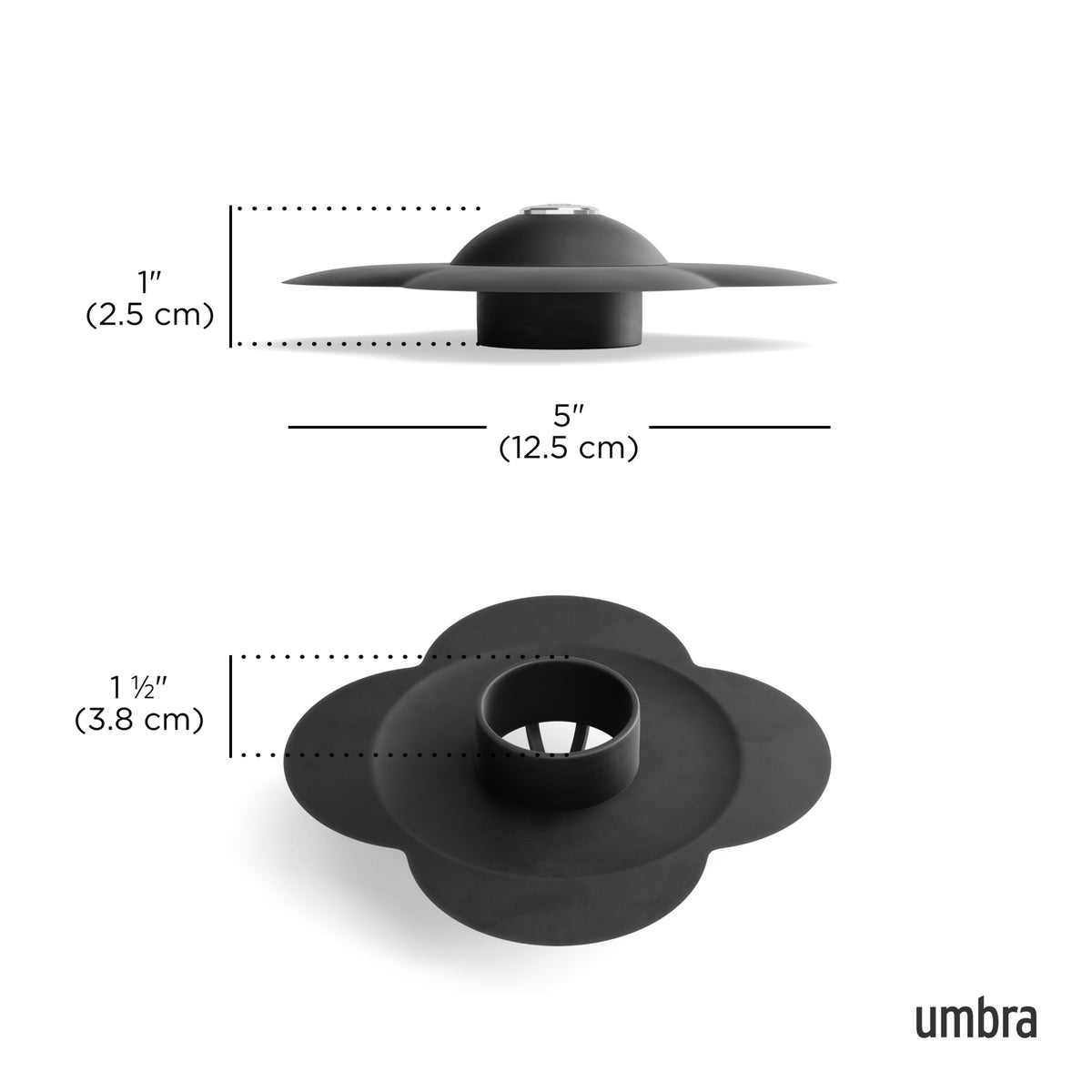 Umbra Bloom Drain Stop &amp; Hair Catcher Black