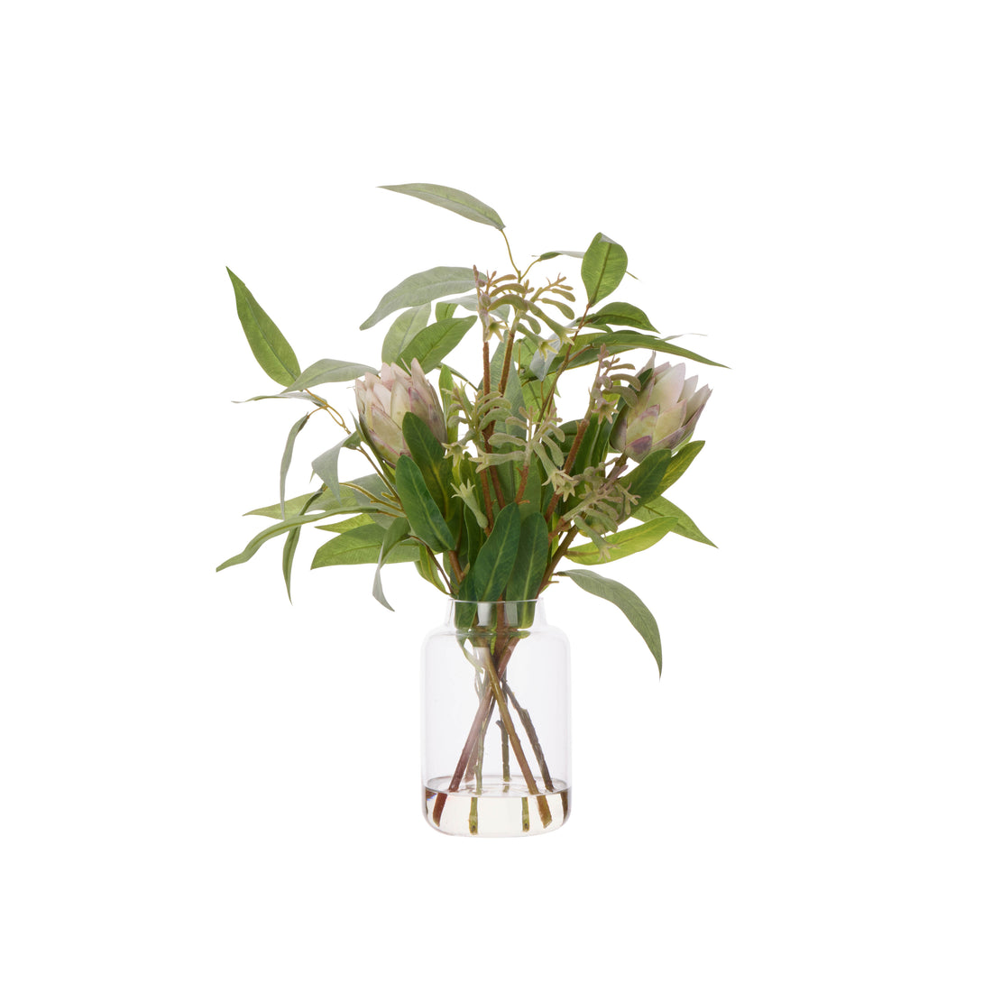 Faux Pitaya Kangaroo Paw Arrangement - Pauline Vase | Cream - 47cm