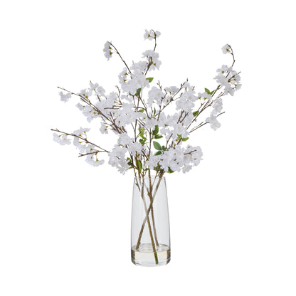 Faux Cherry Blossom - Alana Vase | White  - 82cm