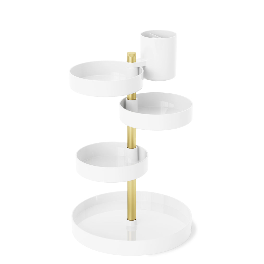 Umbra Pirouette Organizer White &amp; Brass