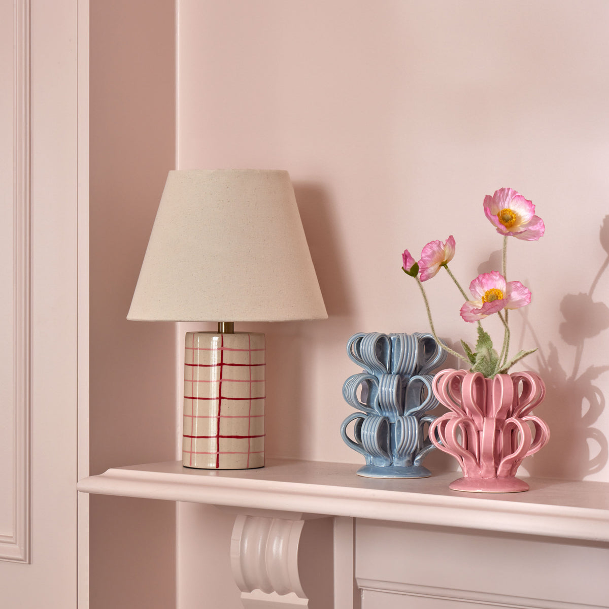 Emporium Zadie Table Lamp Ivory &amp; Red