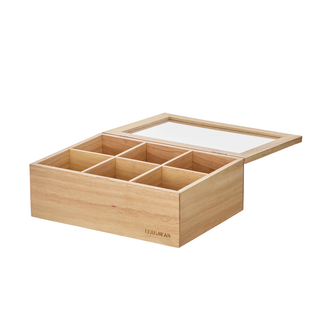 Leaf &amp; Bean Wooden Tea Box Natural