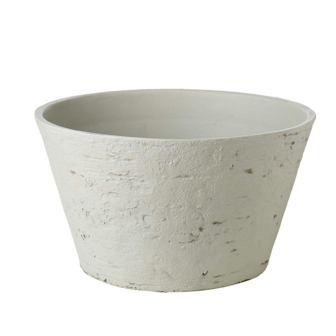 Rogue Rustic Stone Look Shallow Planter Pot Rustic Cream