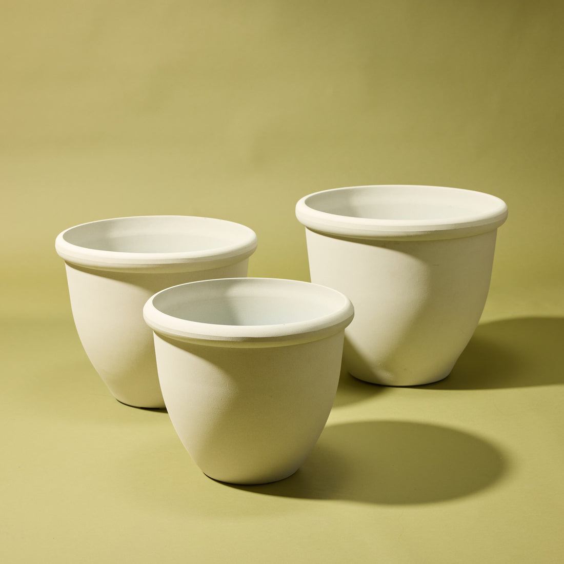 Milan Glazed Look Planter - Set of 3 | Cream