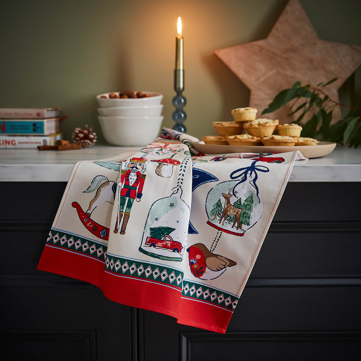 Ulster Weavers Christmas Ornaments Tea Towel Multi-Coloured