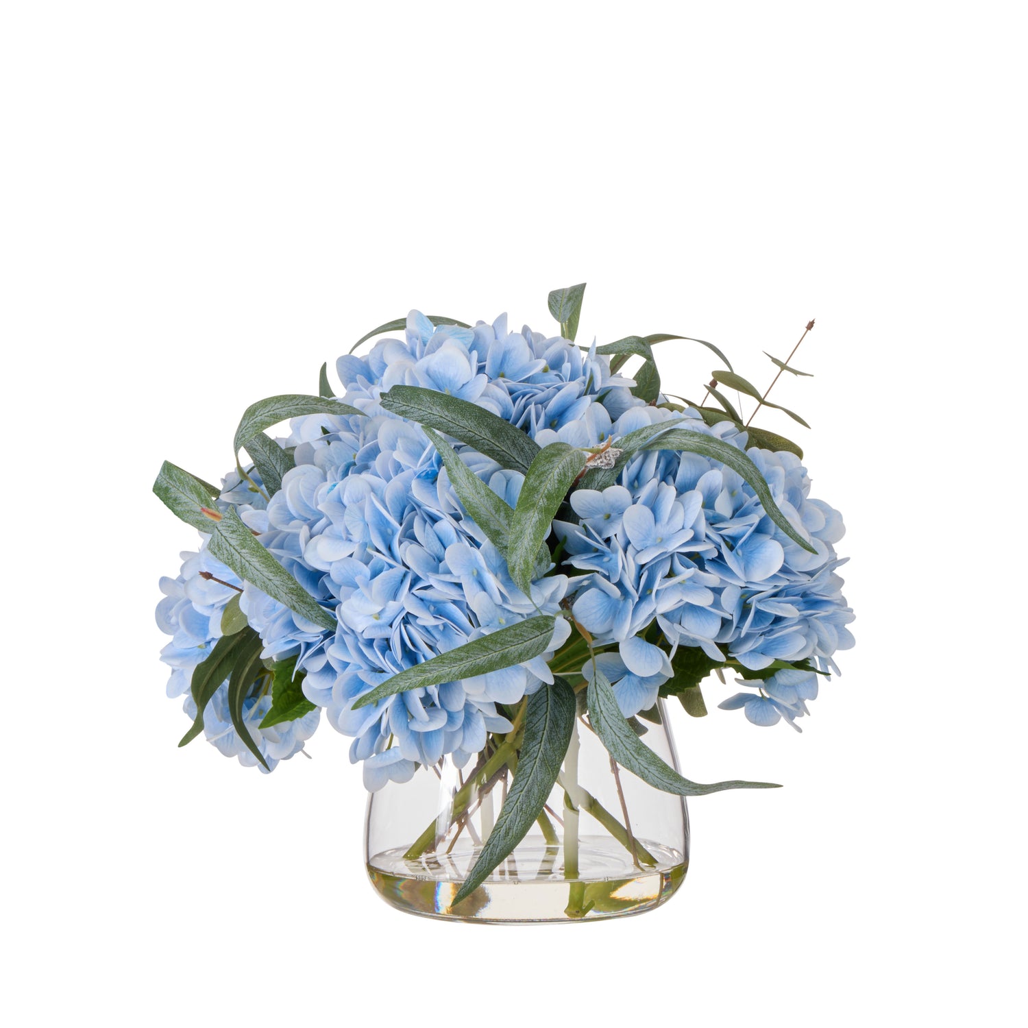 Faux Hydrangea Native Mix - Bowl | Blue -  35cm