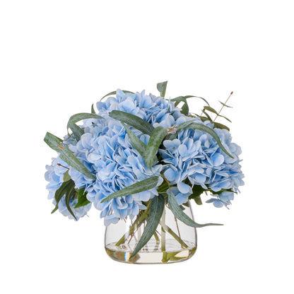 Faux Hydrangea Native Mix - Bowl | Blue -  35cm