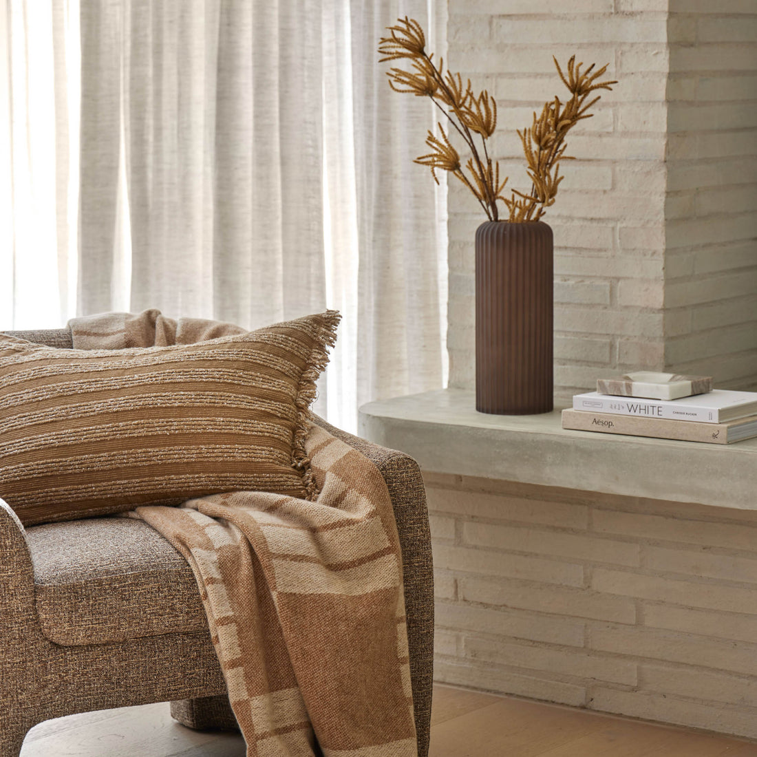 Amalfi Sienna Cushion Camel