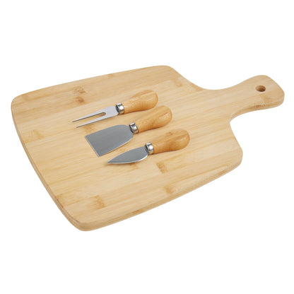 Davis &amp; Waddell Bamboo Cheese Paddle with 3pcs Set Knives Natural
