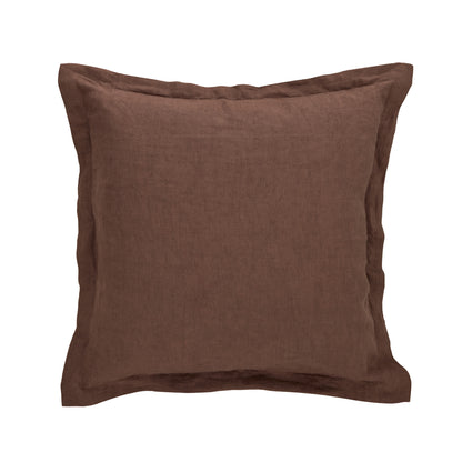 Amalfi Cove Linen Cushion Chocolate
