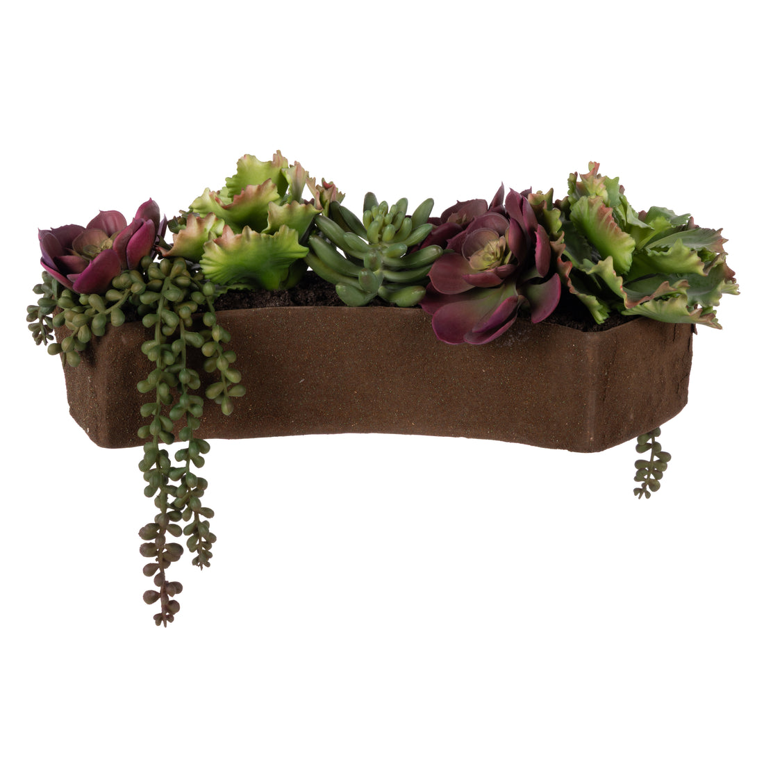 Faux Succulent Mix Garden Arrangement - Palermo Planter | 17cm