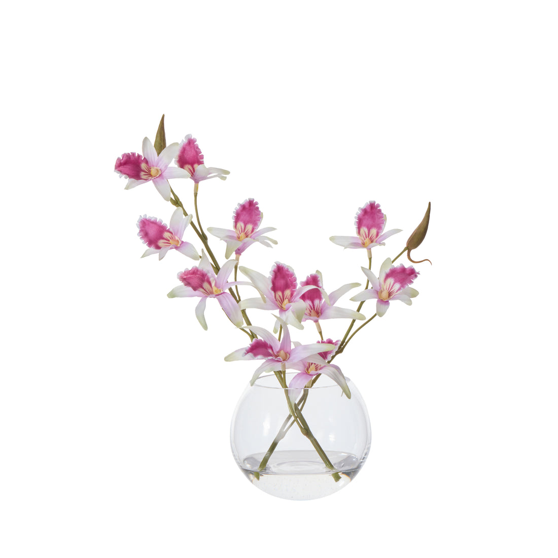 Faux Dendrobium - Sphere Vase | Purple -  30cm