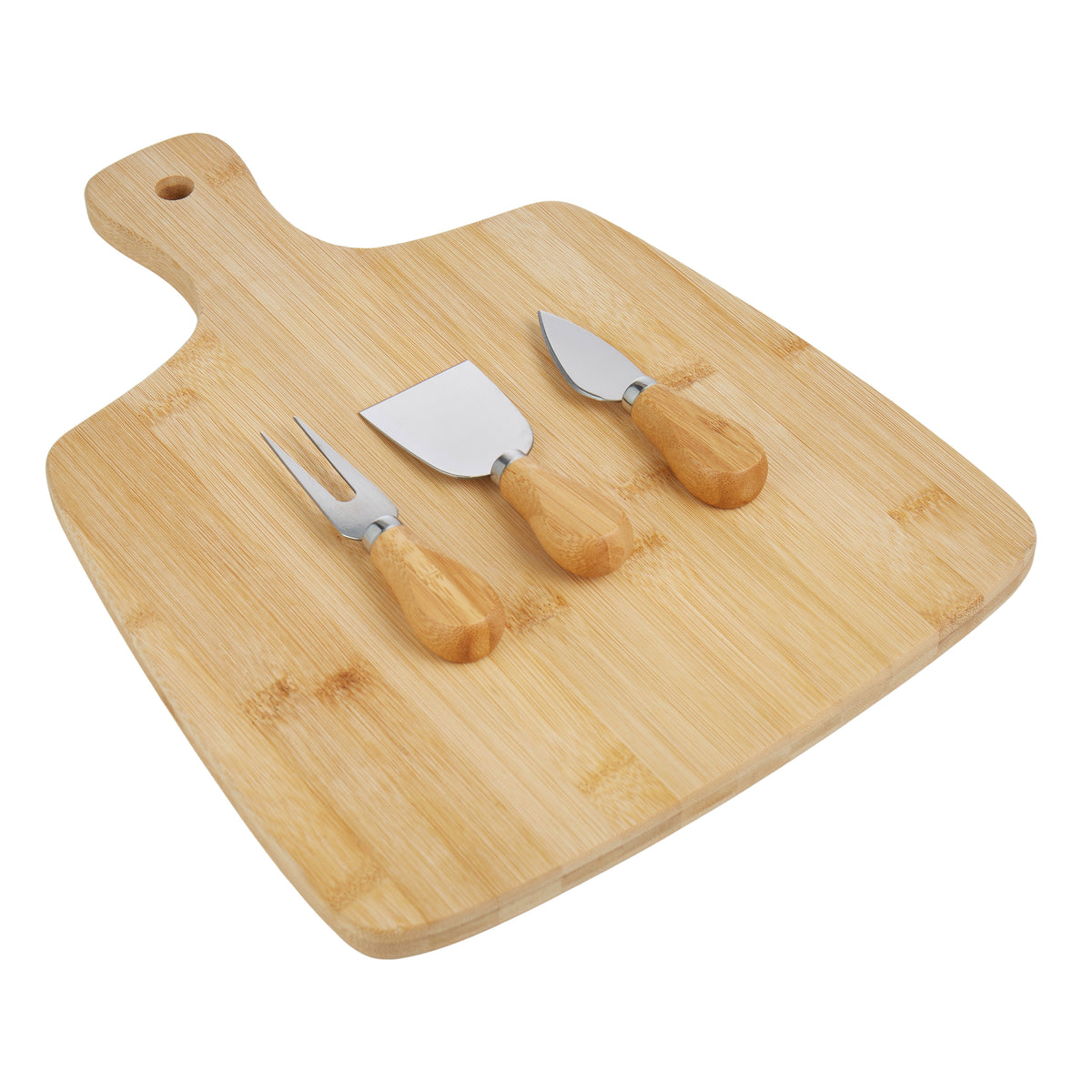 Davis &amp; Waddell Bamboo Cheese Paddle with 3pcs Set Knives Natural