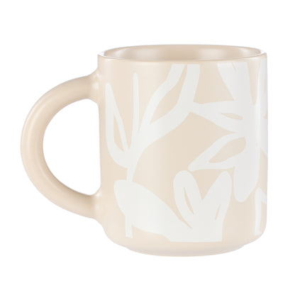 Leaf &amp; Bean Freya Mug &amp; Side Plate 2pcs Set Oat &amp; White