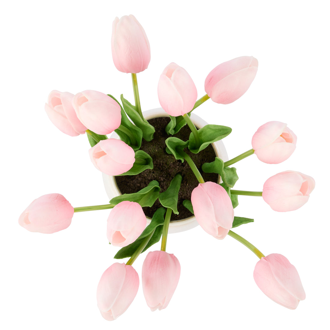 Faux Tulip Arrangement - Gianna Pot | Light Pink - 32cm