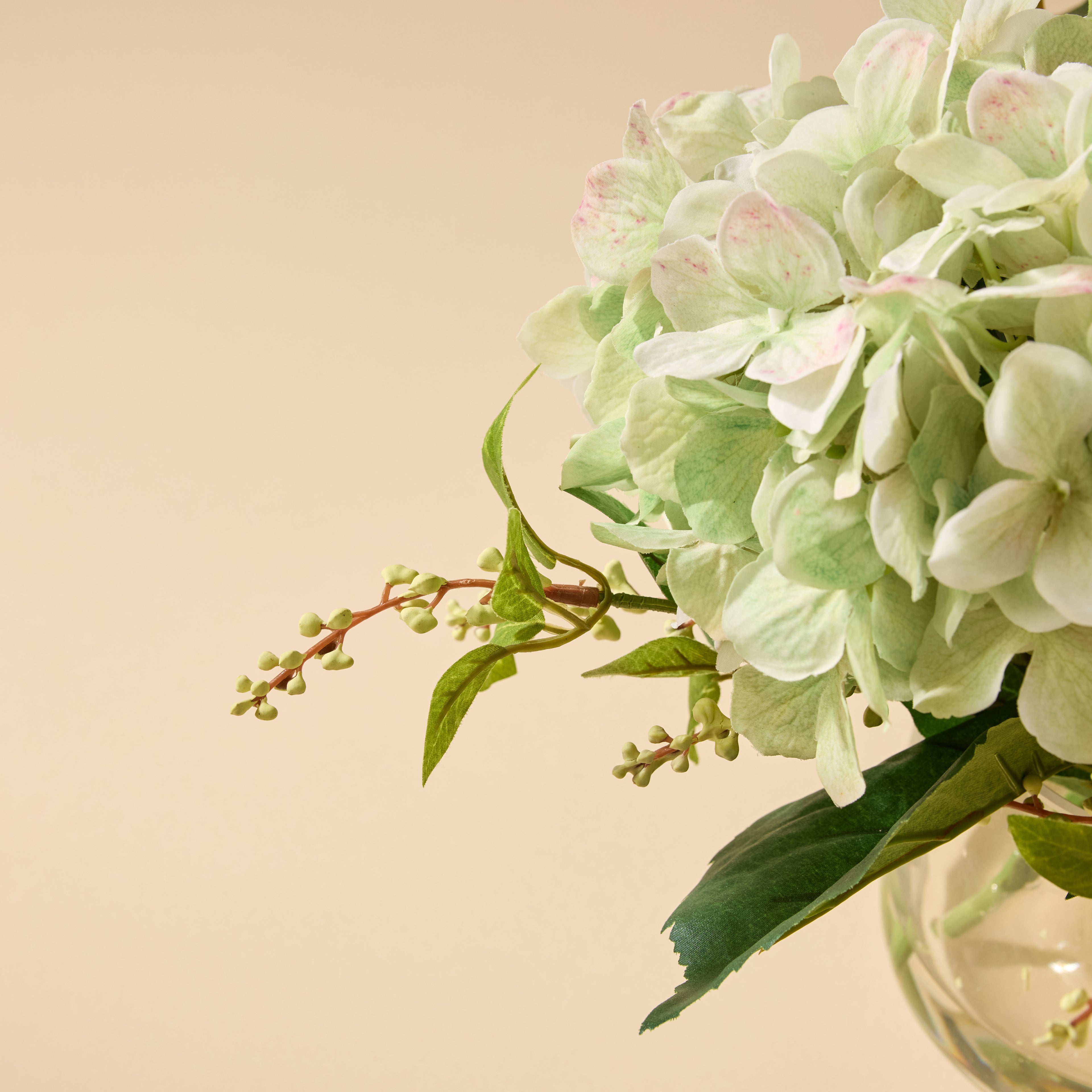 Faux Hydrangea Nite Berry - Classic Bowl | Green - 55cm