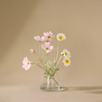 Faux Poppy Cosmos Mix - Giselle Vase | Cream &amp; Light Pink - 37cm