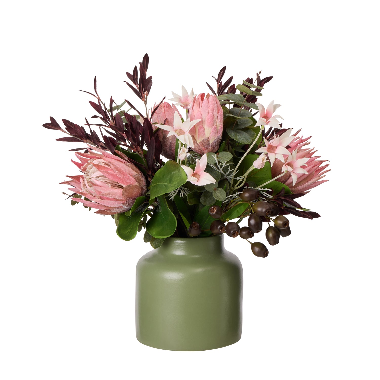 Faux Protea Native Mix - Oakley Vase | Pink - 54cm