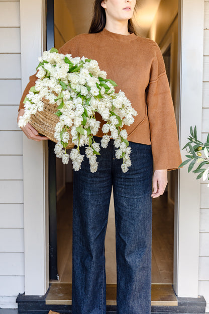 Faux Hops Flower Stem | White - 60cm