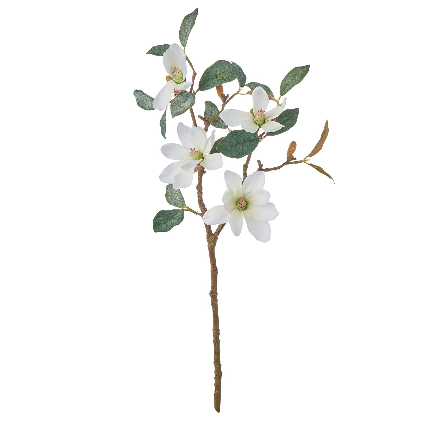Faux Mini Magnolia Stem | White - 46cm