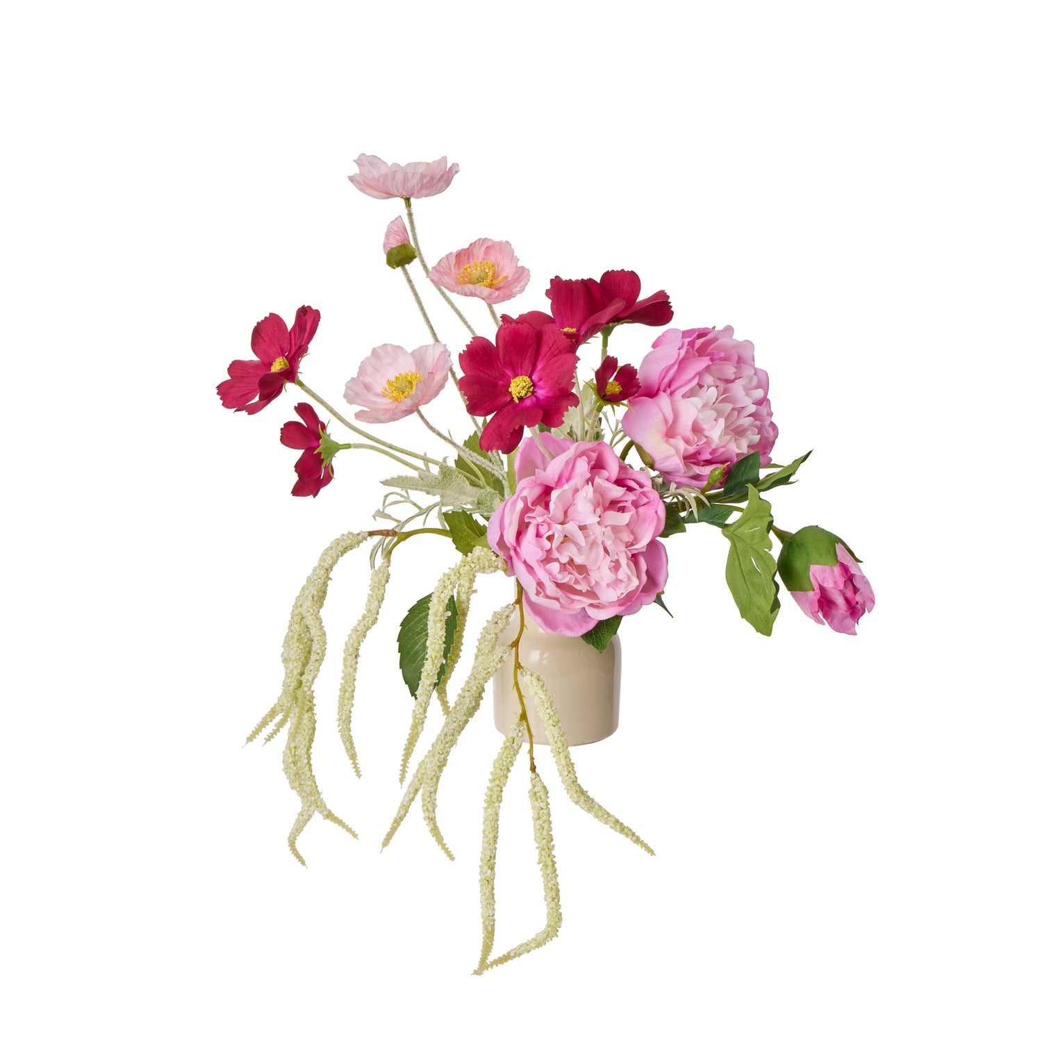 Faux Peony Poppy Mix - Nani Vase | Pink - 35cm