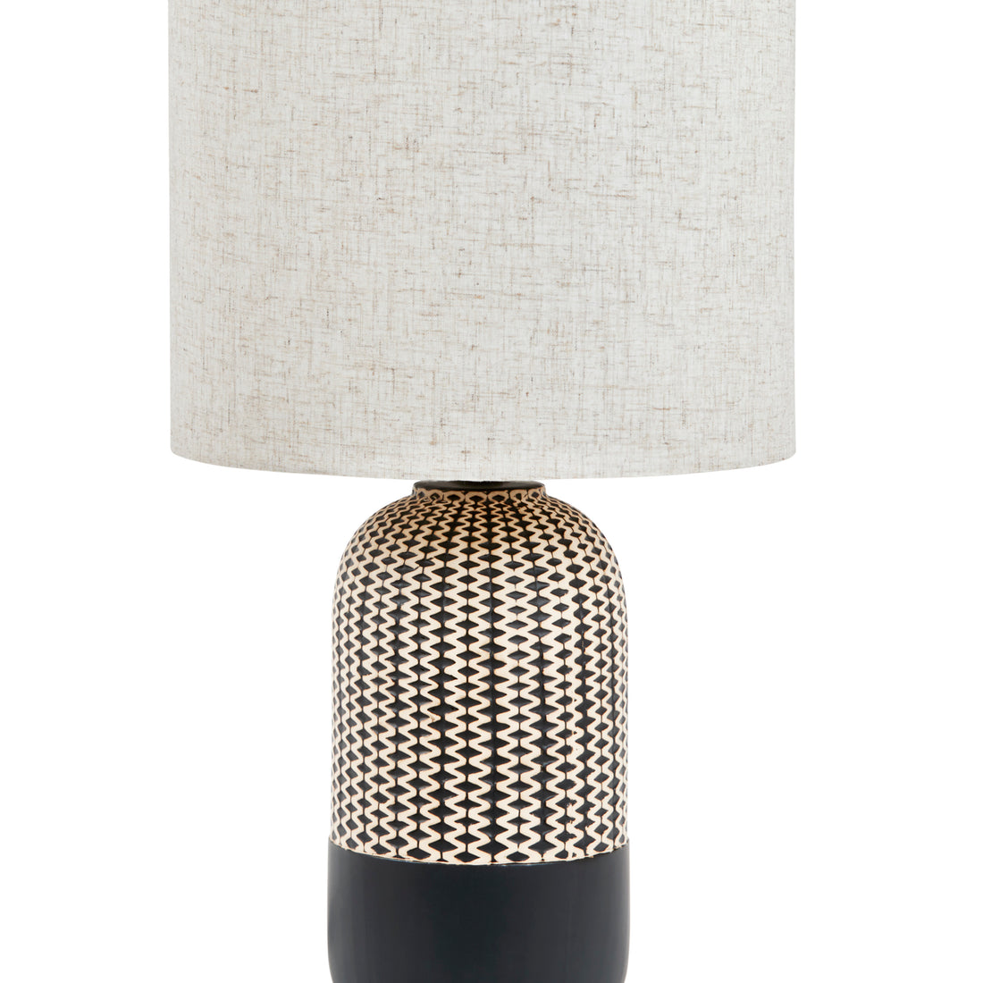 Amalfi River Table Lamp Black &amp; Natural