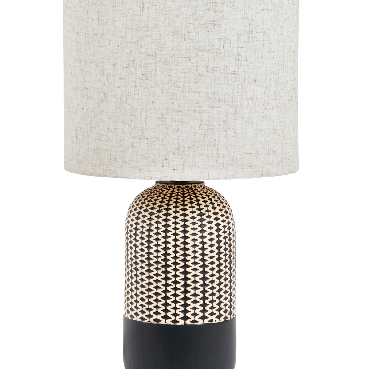 Amalfi River Table Lamp Black &amp; Natural