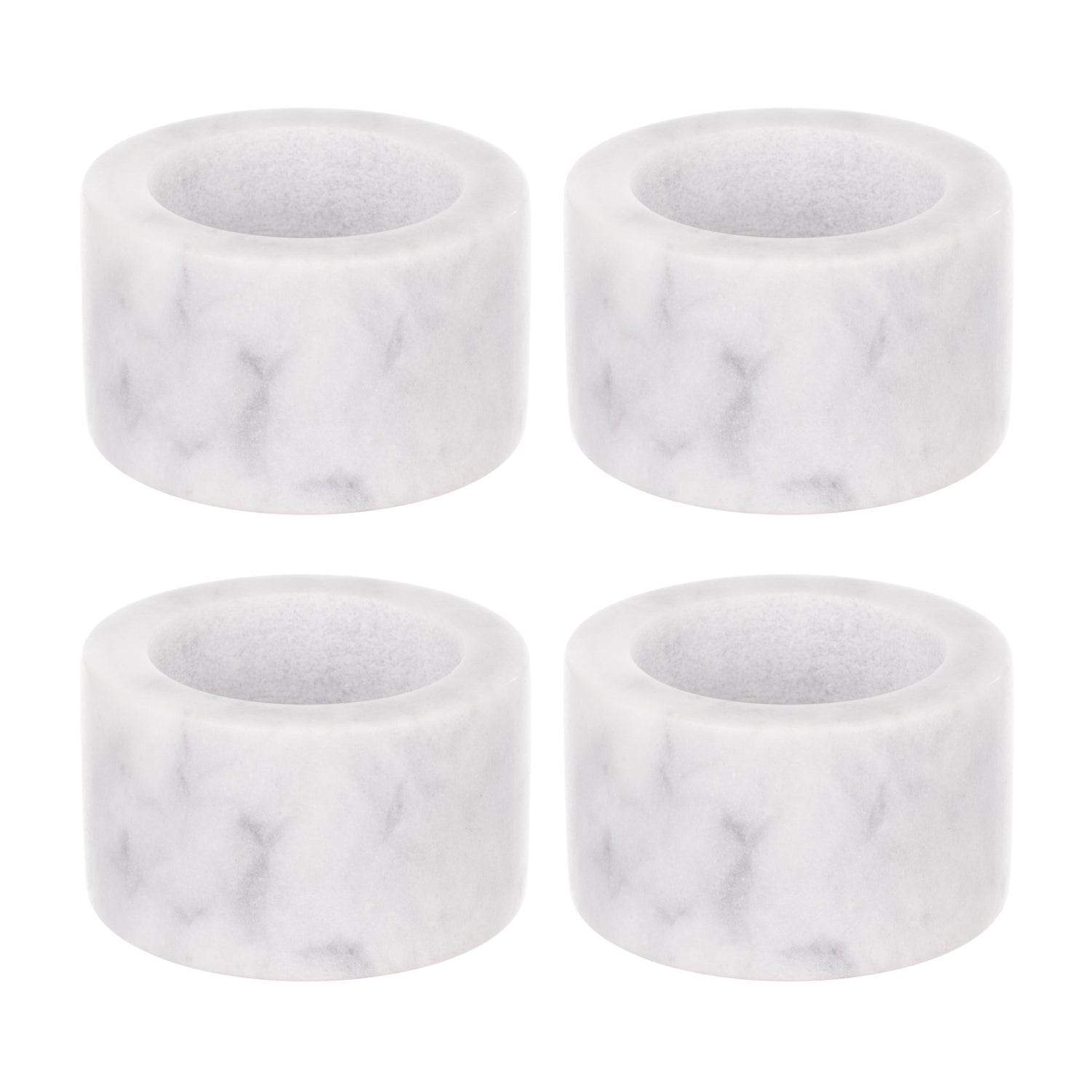 Davis &amp; Waddell Nuvolo Marble Napkin Rings 4pcs Set White Grey