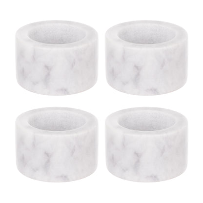 Davis &amp; Waddell Nuvolo Marble Napkin Rings 4pcs Set White Grey