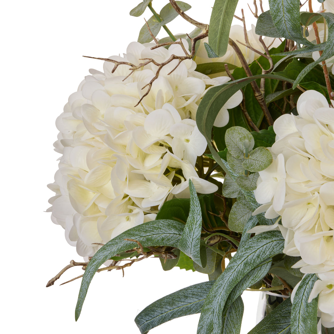 Faux Hydrangea Native Mix - Alana Vase | White -  80cm