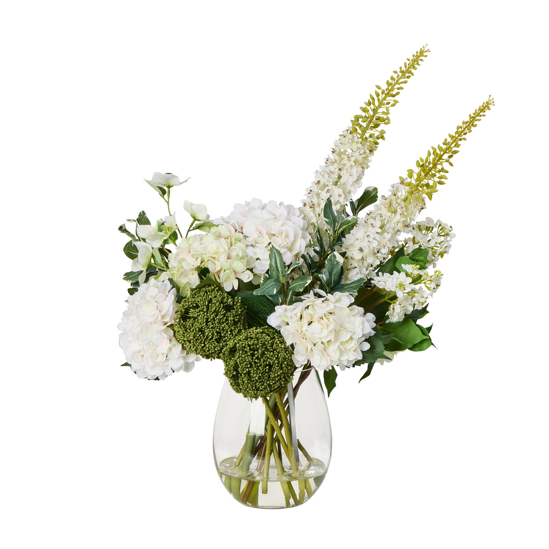 Faux Allium Lilac Mix - Claire Vase| White - 69cm