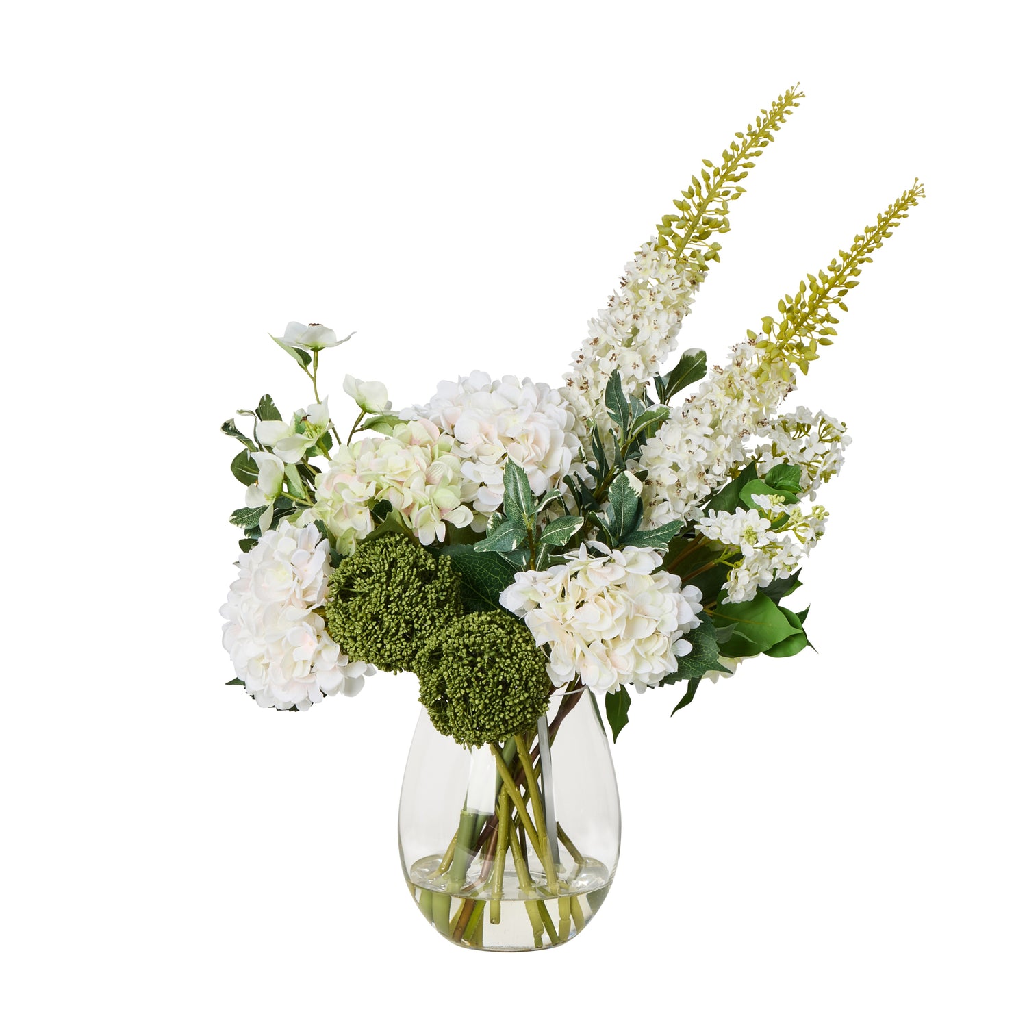 Faux Allium Lilac Mix - Claire Vase| White - 69cm